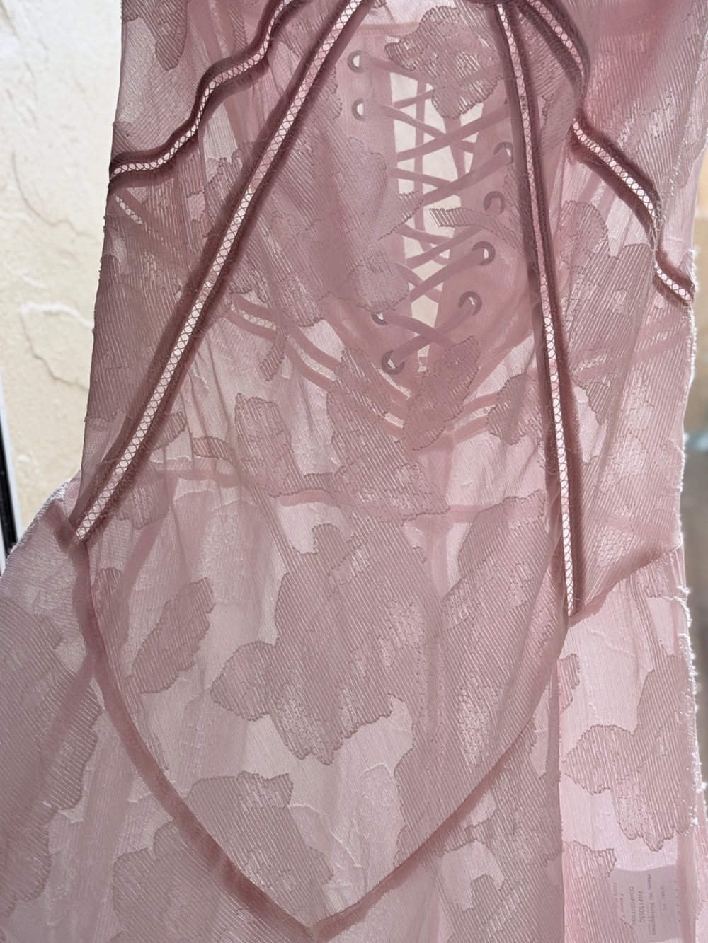 House of CB Blush Floral Lace Slip Gown - Picture 11 of 14